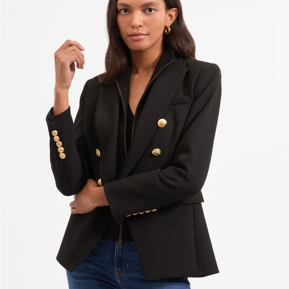 NWOT Veronica Beard Miller Dickey Jacket Black/Gold Sz 6